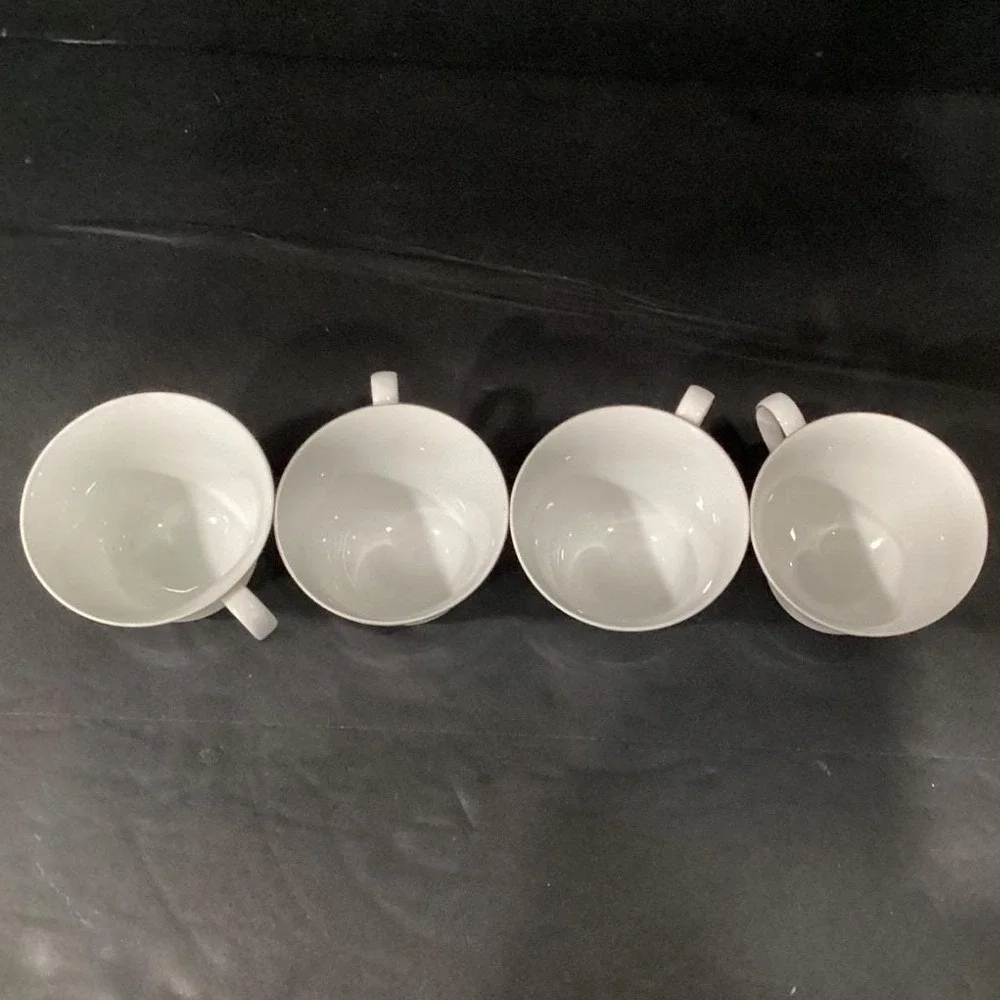 Duchess by Crown Empire Blue Flowers Teacups, Set of 4, Vintage Japan Bone China